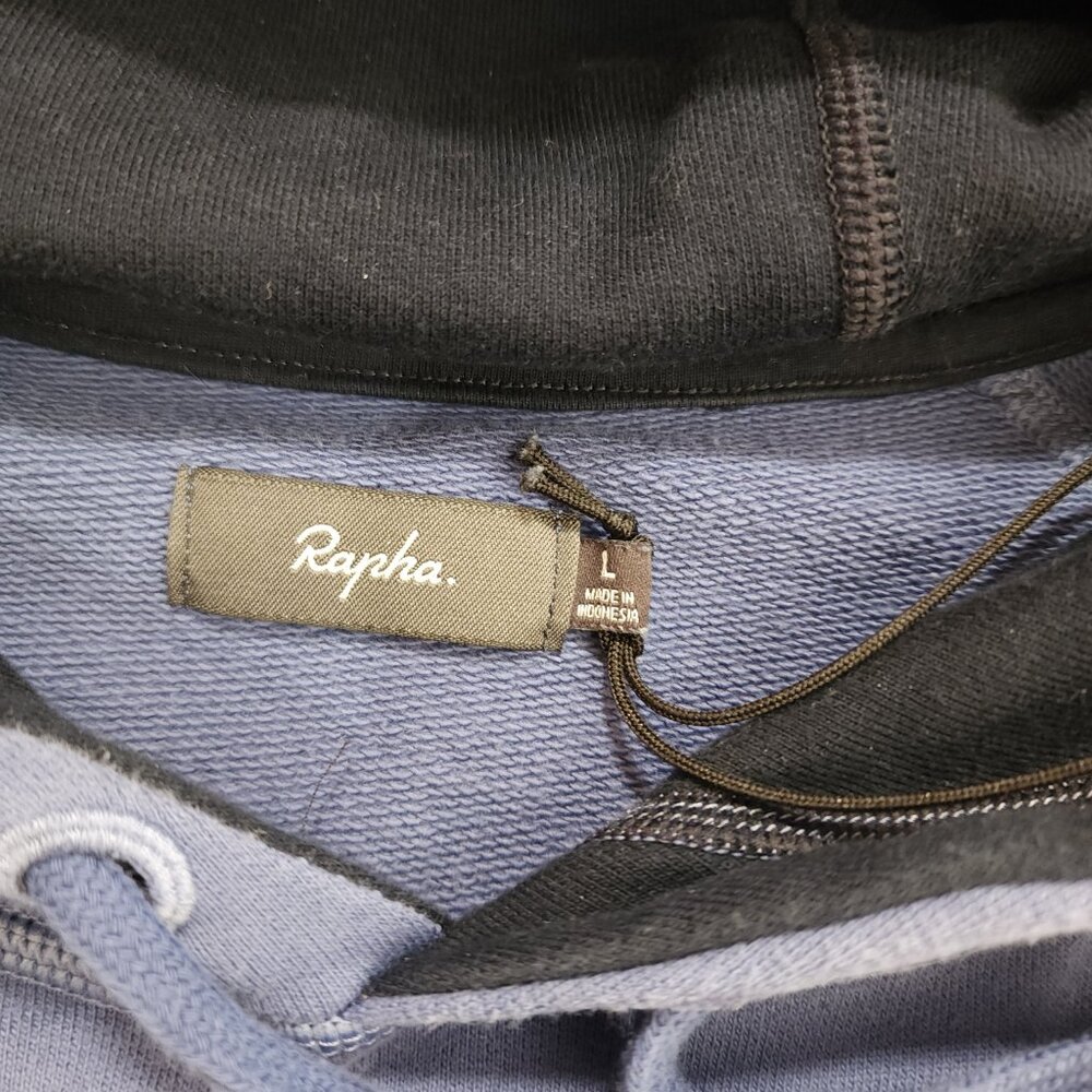 Rapha Men's  Trail Hoodie Blue Pullover Sweatshirt  97% Cotton Size L - Picture 3 of 10
